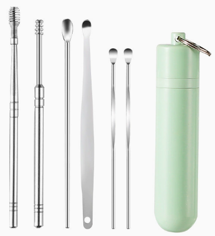 6 Counts/Set Ear Wax Removal Tool Set with Storage Tube