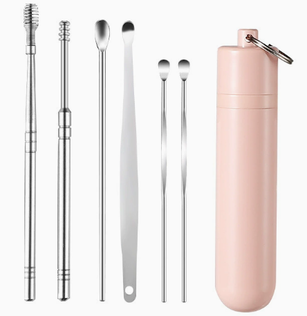 6 Counts/Set Ear Wax Removal Tool Set with Storage Tube